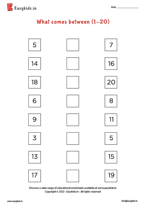 number between 1 and 20.